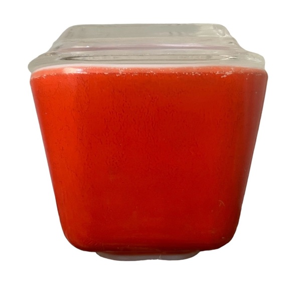 Vintage red pyrex 501-B with clear glass lid 501-C - Picture 4 of 10